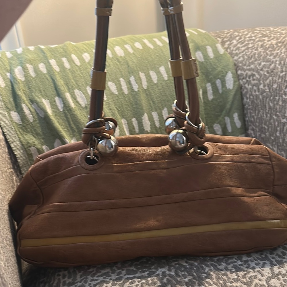 Vintage Chloe Brown Leather Shoulder Bag with Dome Silhouette